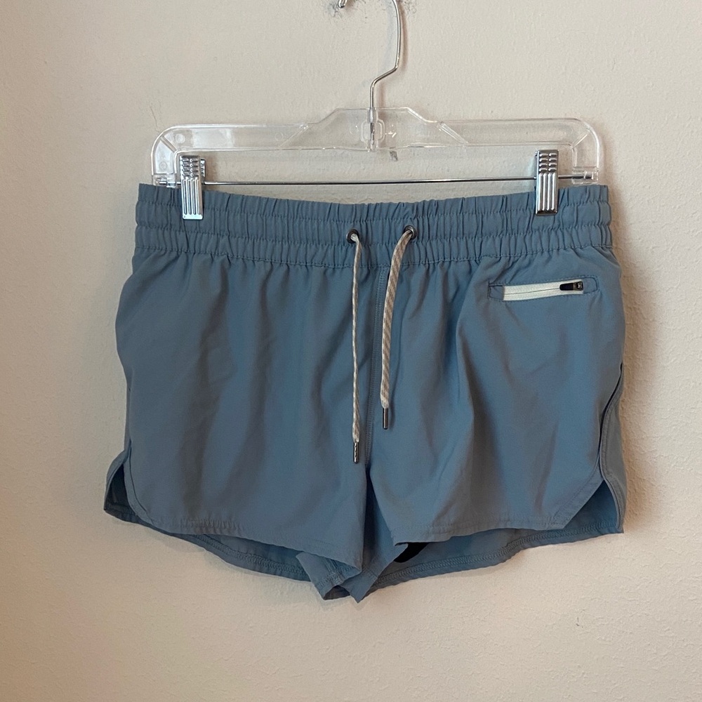 Vuori Slate Blue Women's Athletic Shorts with Drawstring